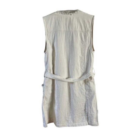 Anthropologie Elevenses Luna Frayed Linen Vest Off White Belted Size Medium - Picture 8 of 10